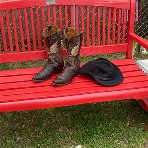Leather Brown Cow Girl Boots good Condition